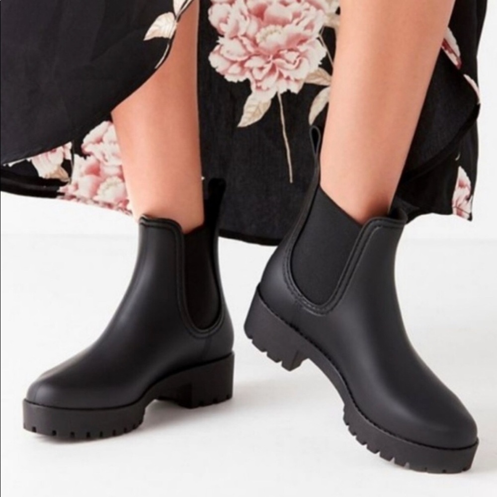 NEW! Jeffrey Campbell Cloudy Black Rain Booties, 8